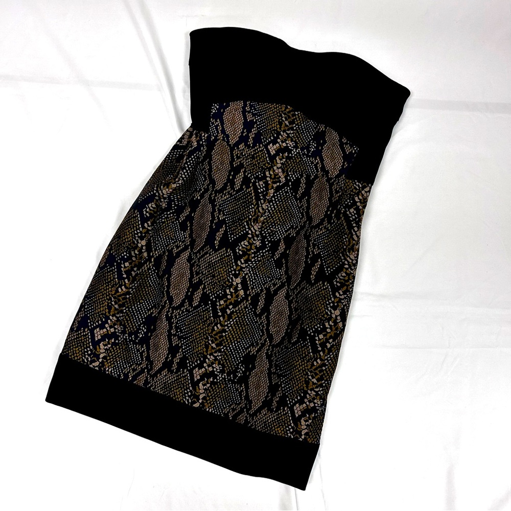 Diane vonFrustenberg Snakeskin Print Strapless Party Dress